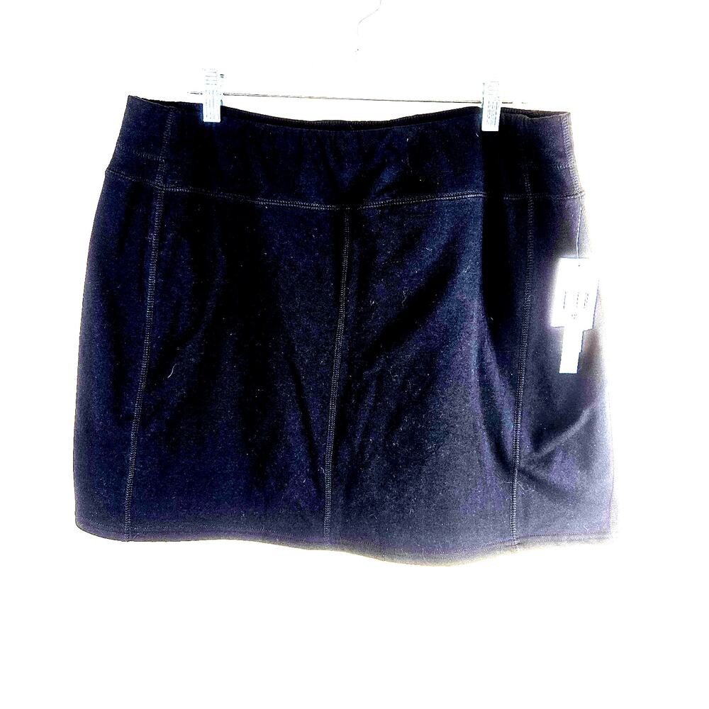 Silverwear Knit Skort Sz 1XL 1X Black Stretch Pull-On wide band athleisure Sport